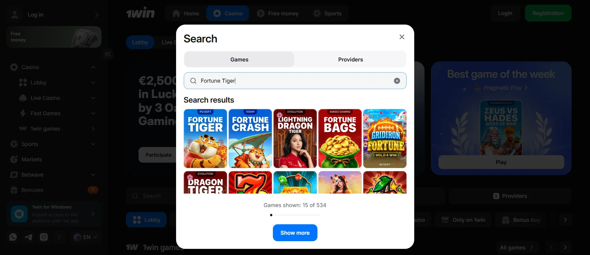 1win Fortune Tiger